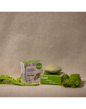 Tuhý šampón s Kondicionérom – Moringa (proti LUPINÁM) veľký 50g