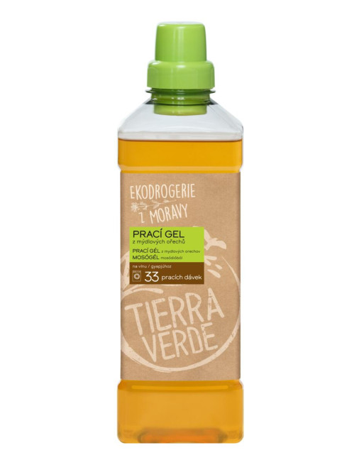 Prací gél z mydlových orechov na vlnu a funkčný textil z merino vlny (fľaša 1 l)